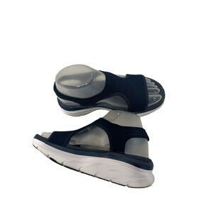 Skechers D Lux Walker Womens Navy Blue Comfort Wedge‎ Sandals Size